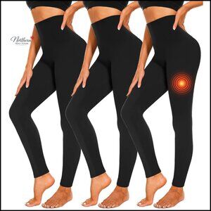 3 Pack Fleece Lined Thermal Leggings High Waisted Yoga Workout Pants